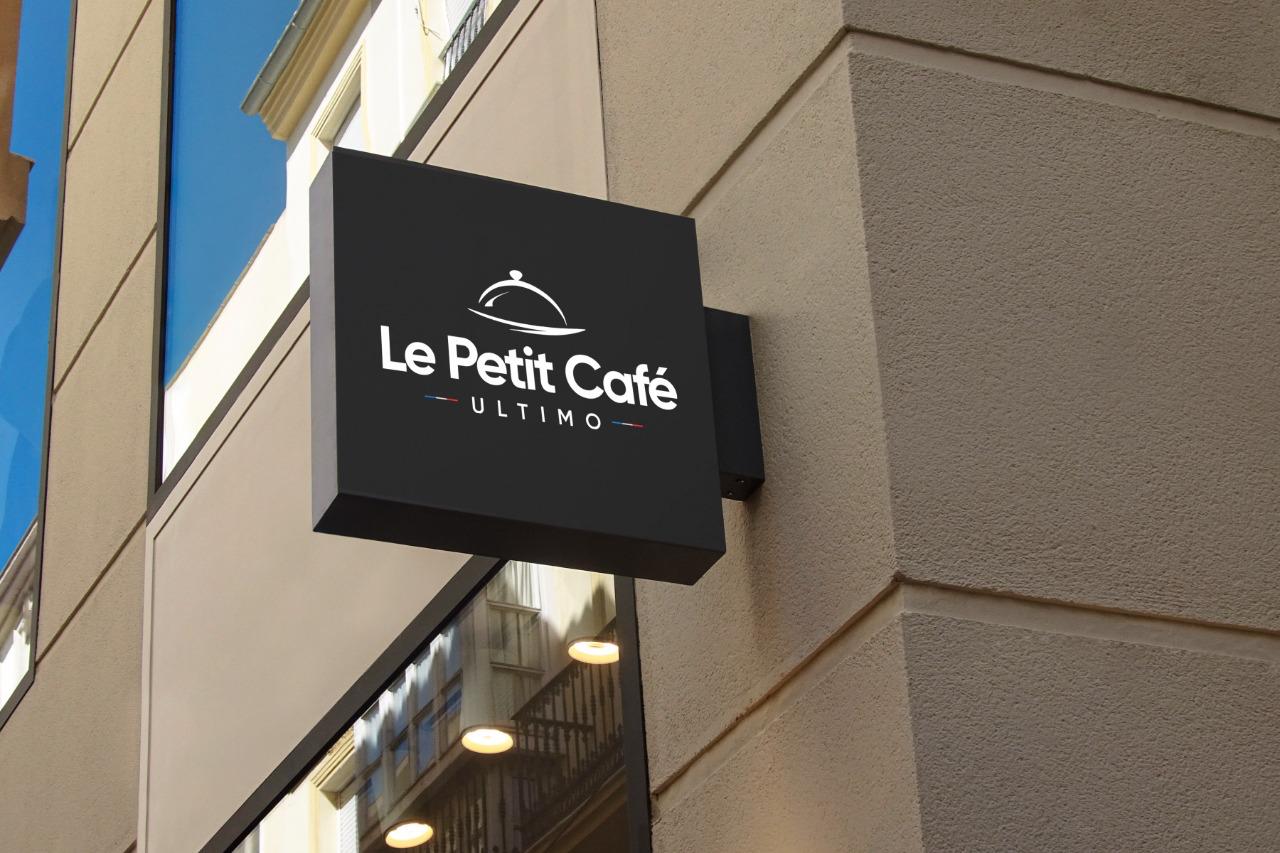 Le Petit Café storefront sign mockup