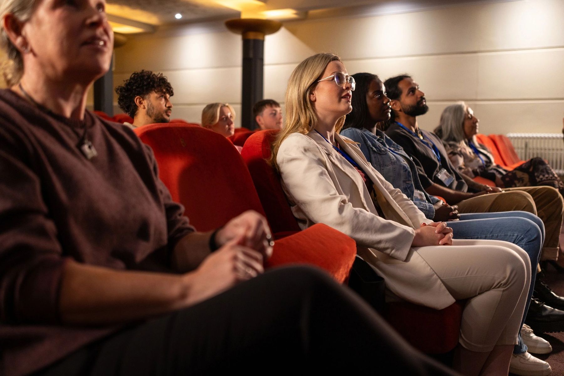 Crowd engaged during a live presentation