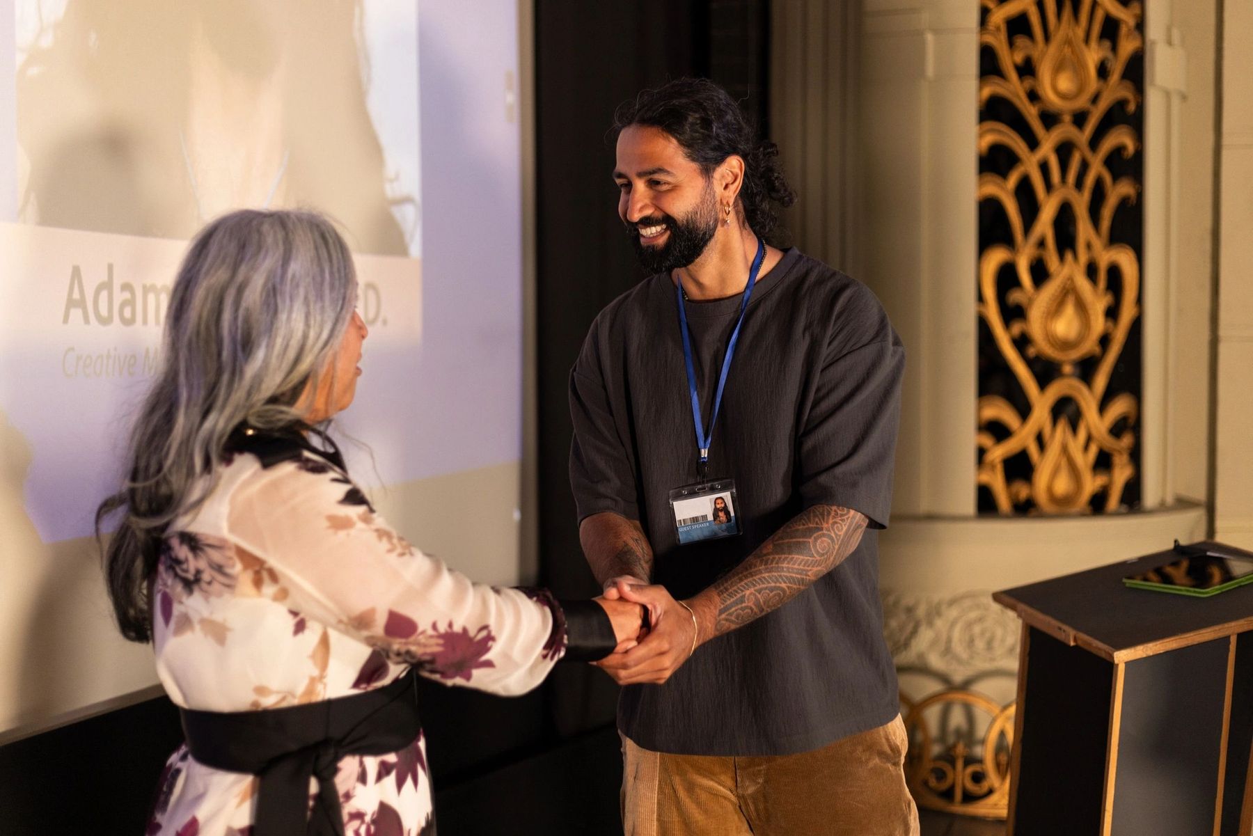 Featured guest moment at an event